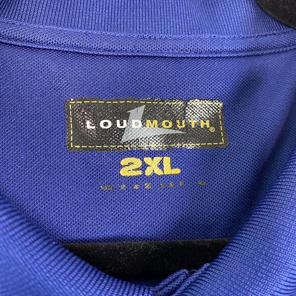 Loudmouth Golf Shirt Mens XXL Blue Polo 2XL Embroidered Spell Out - Picture 6 of 7
